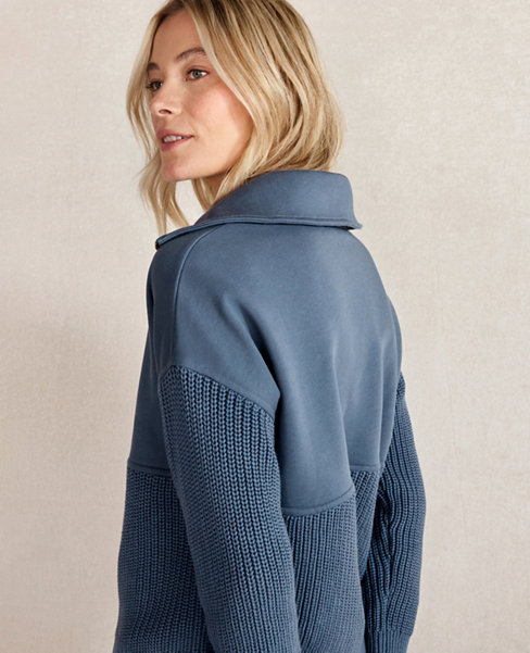 Haven Well Within Organic Cotton Terry Mixed-Media Half-Zip