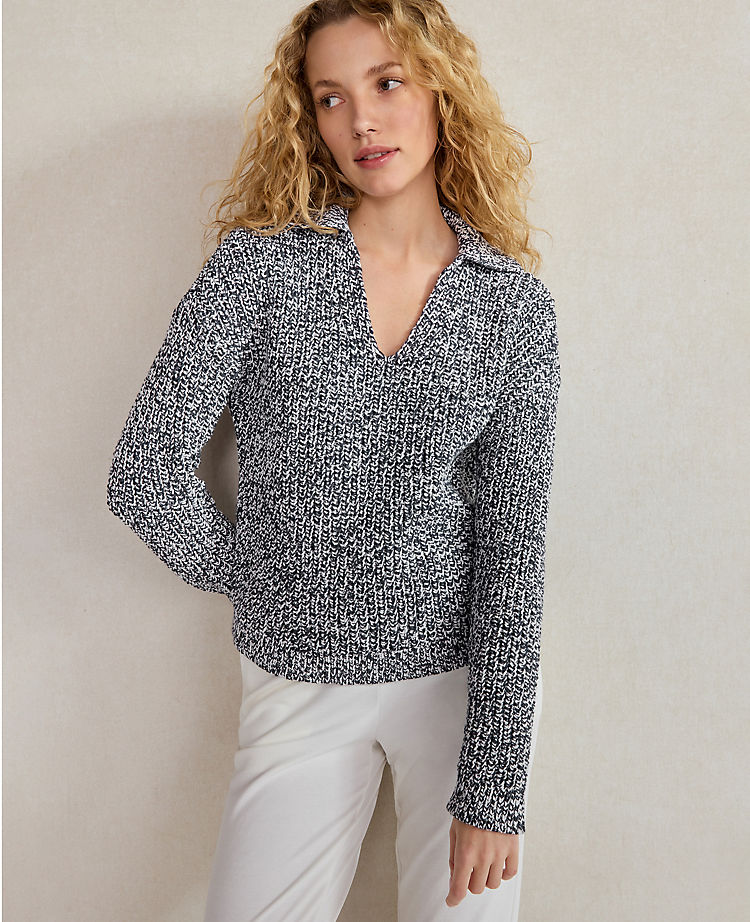 Haven Well Within Marled Knit Polo Sweater