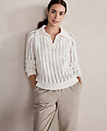 Haven Well Within Open Stitch Johnny Collar Sweater carousel Product Image 1