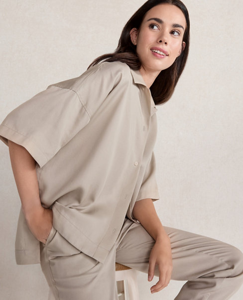 Haven Well Within Drapey Twill Button-Up Shirt