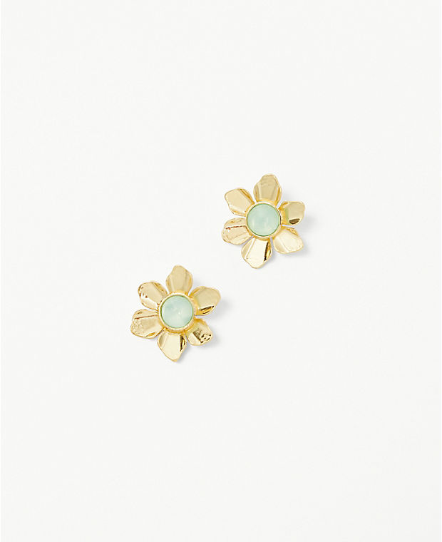 Pearlized Textured Flower Stud Earrings