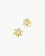 Pearlized Textured Flower Stud Earrings carousel Product Image 1
