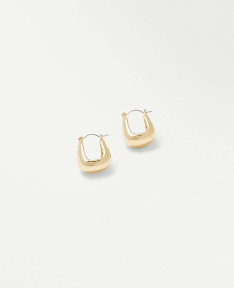 Chunky Hoop Earrings - Goldtone