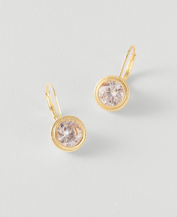 Ann Taylor Crystal Circle Drop Earrings