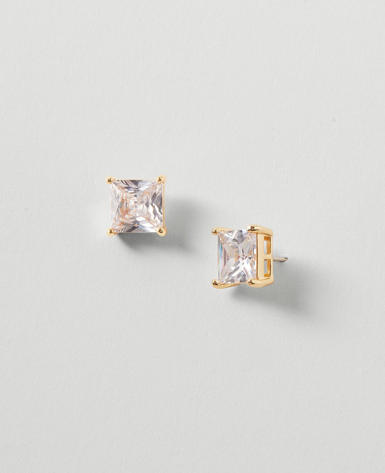 Square Crystal Stud Earrings