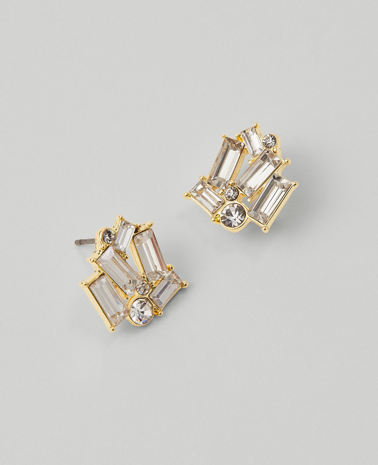 Multi Crystal Cluster Stud Earrings