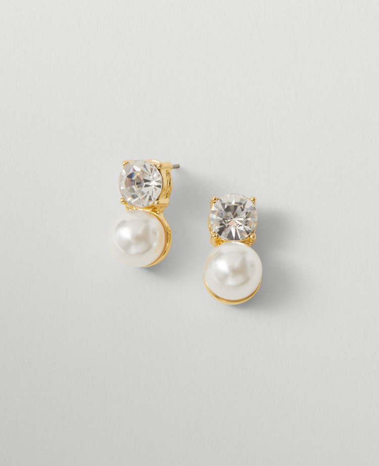 Crystal Pearlized Stud Earrings