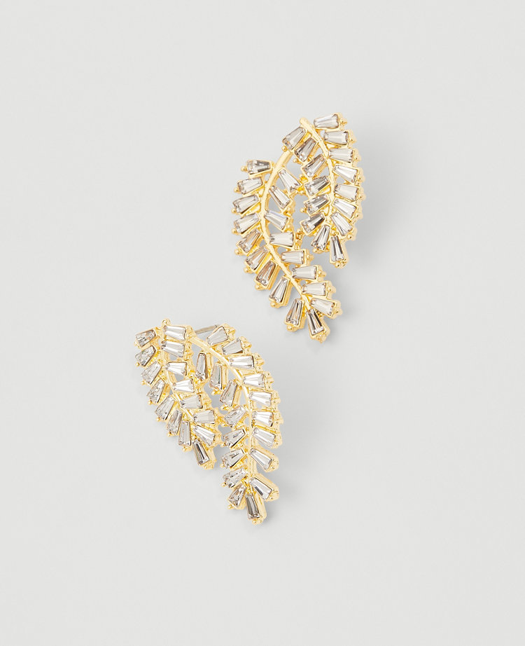 Crystal Leaf Drop Earrings