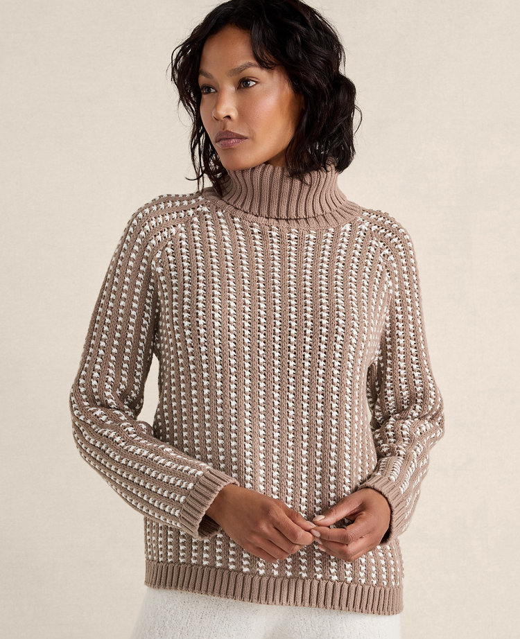 Haven Well Within Cotton Blend Textured Turtleneck Sweater