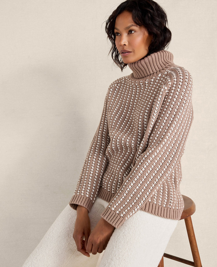 Haven Well Within Cotton Blend Textured Turtleneck Sweater