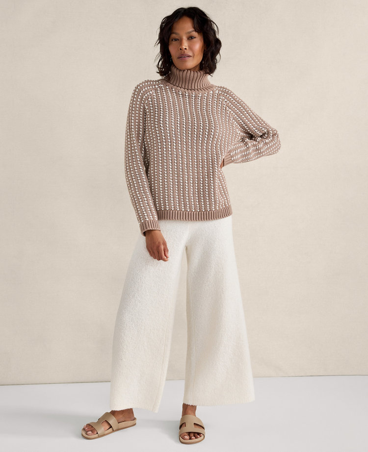 Haven Well Within Cotton Blend Textured Turtleneck Sweater