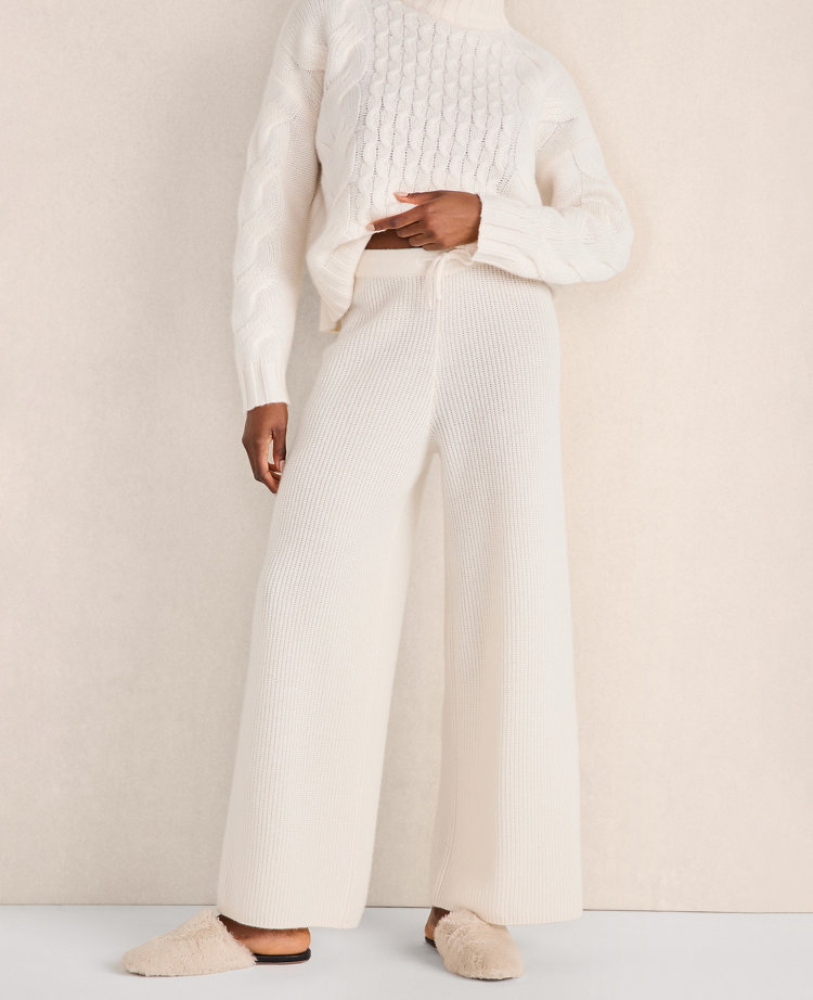 Haven Well Within Cashmere Rib Knit Wide Leg Pants