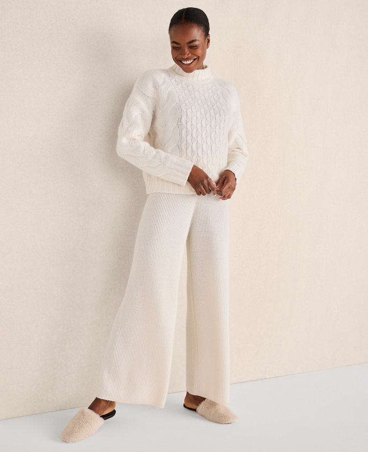 Haven Well Within Cashmere Rib Knit Wide Leg Pants