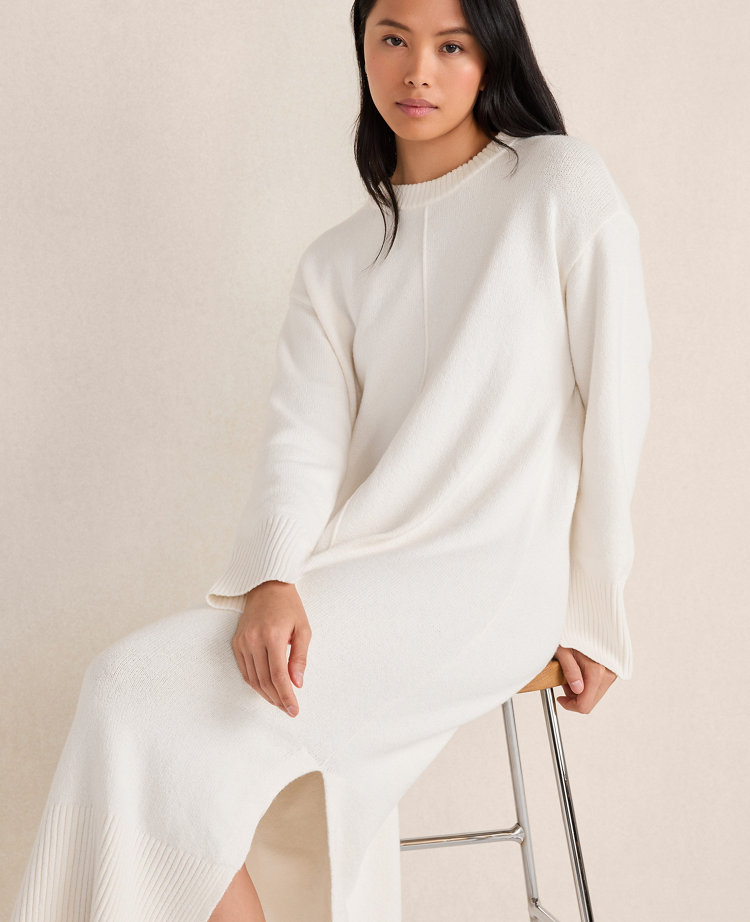 Ann Taylor Haven Well Within Organic Cotton Midi Dress In Ivory