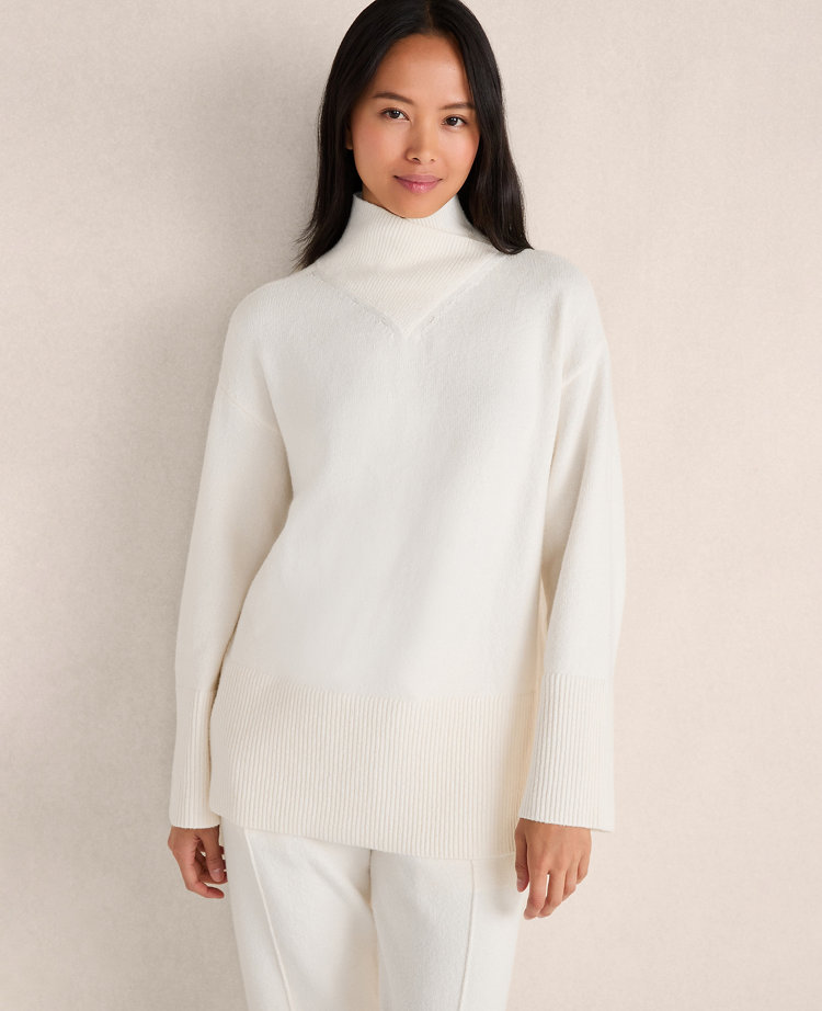 Haven Well Within Organic Cotton Crossover Turtleneck Sweater