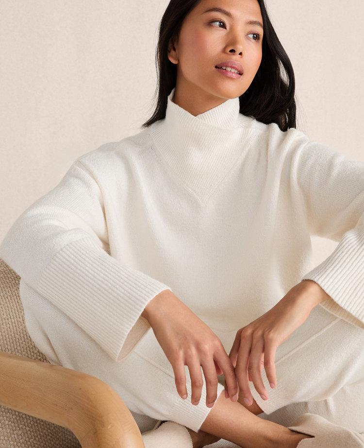 Haven Well Within Organic Cotton Crossover Turtleneck Sweater