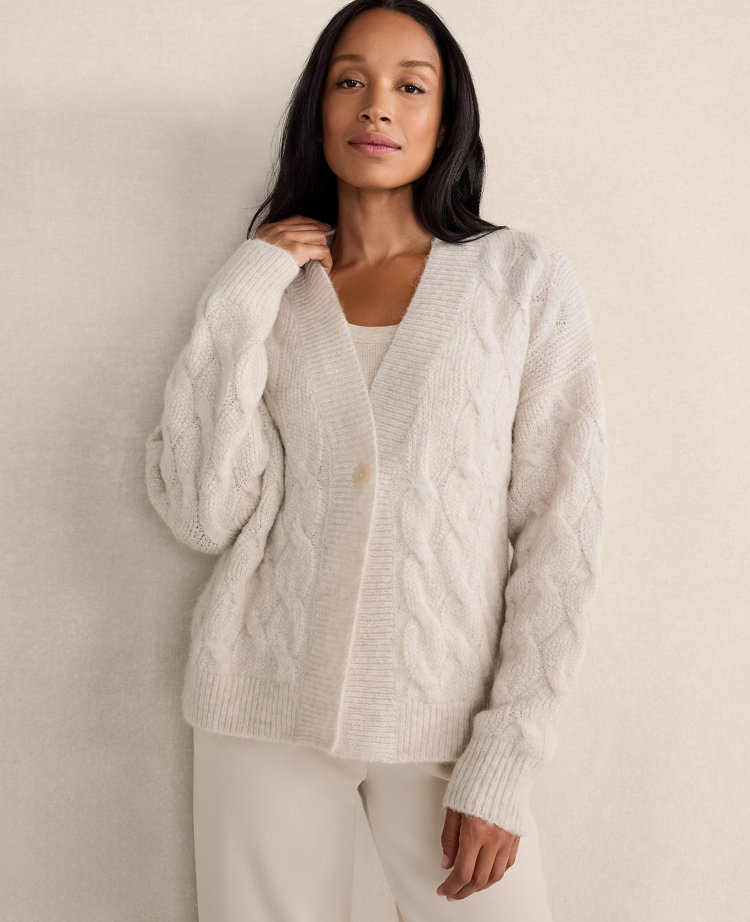 Haven Well Within Lofty Knit Cable V-Neck Cardigan