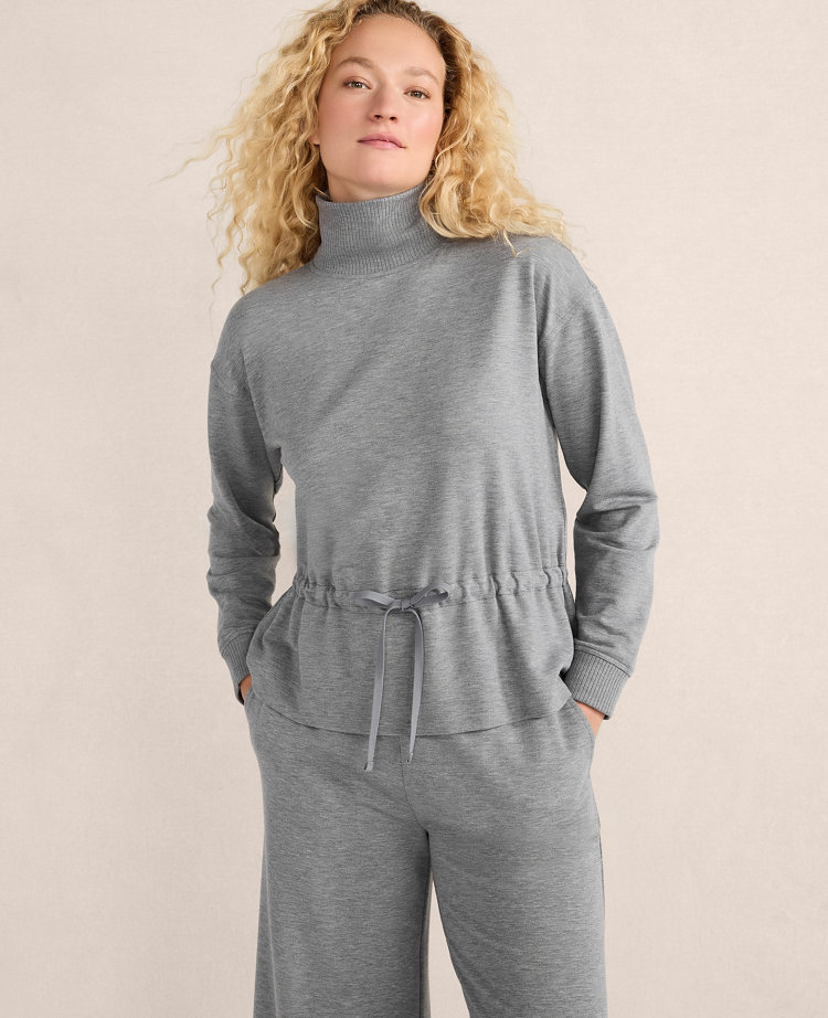 Haven Well Within Fleece Drawstring-Waist Mockneck Top