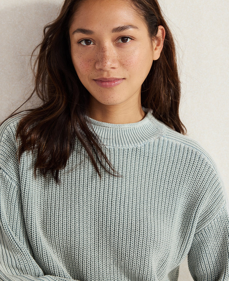 Haven Well Within Garment-Dyed Organic Cotton Roll Neck Sweater