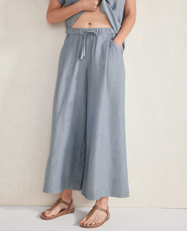 Haven Well Within Linen Blend Cropped Palazzo Pants