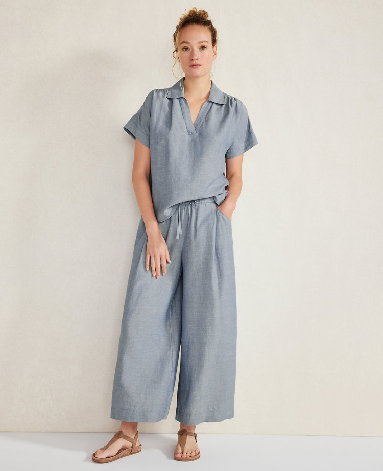 Haven Well Within Linen Blend Cropped Palazzo Pants