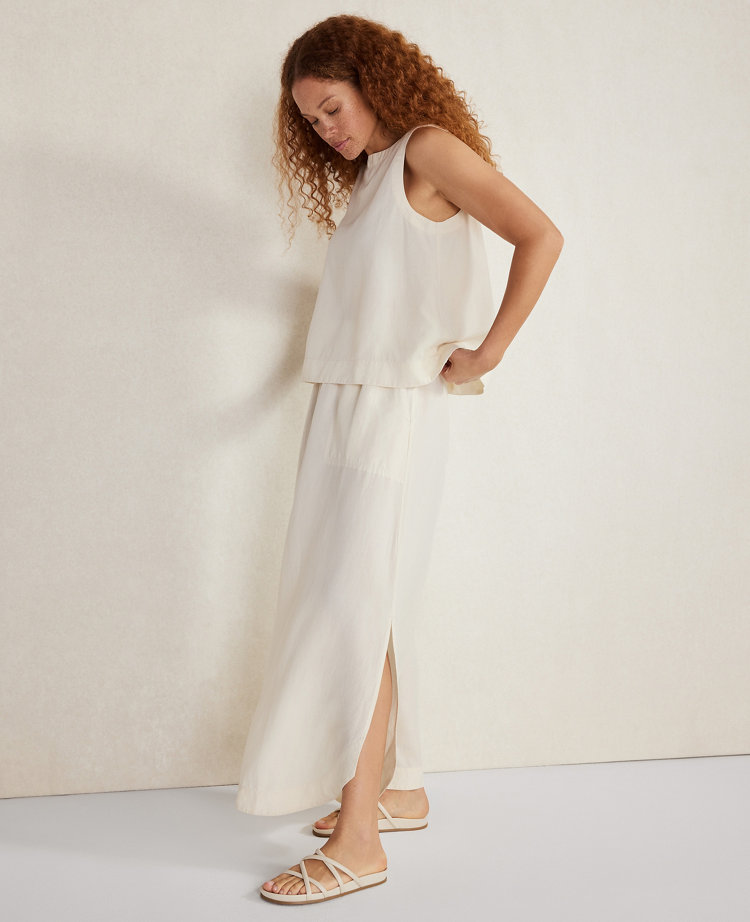 Haven Well Within Linen Blend Maxi Shirttail Skirt