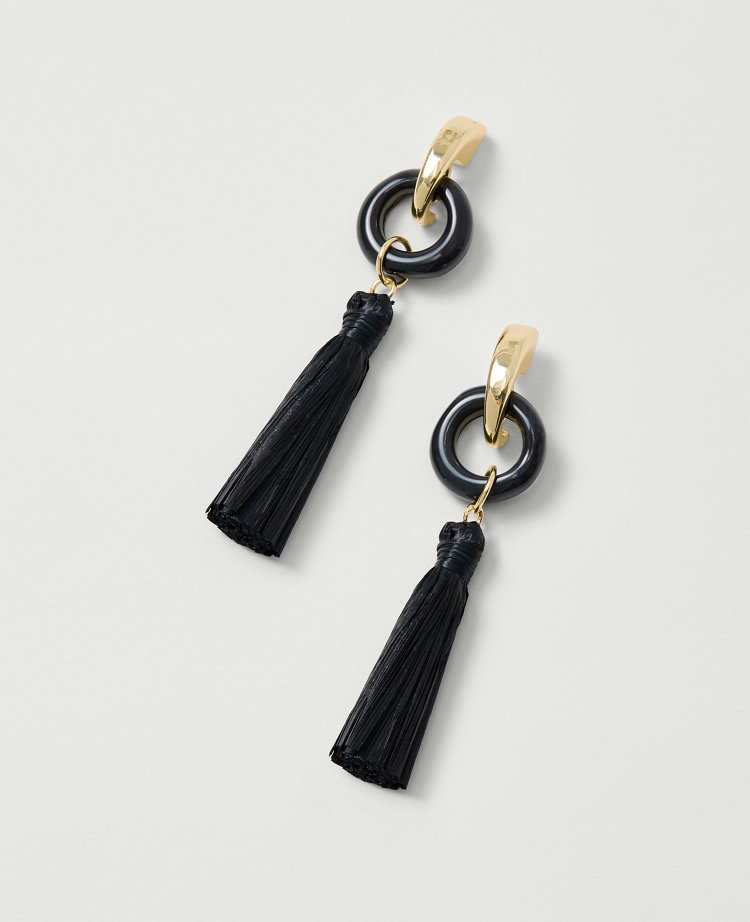 Raffia Tassel Drop Earrings
