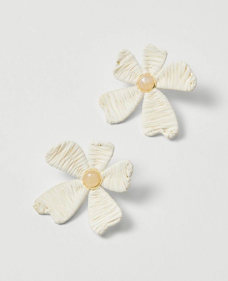 Raffia Flower Stud Earrings
