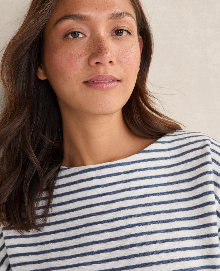 Haven Well Within Cotton Blend Textured Stripe Bateau Neck Top