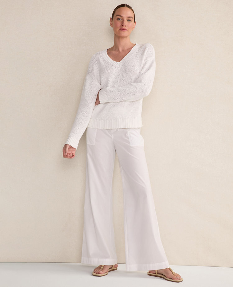 Haven Well Within Organic Cotton Flat Tape V-Neck Sweater