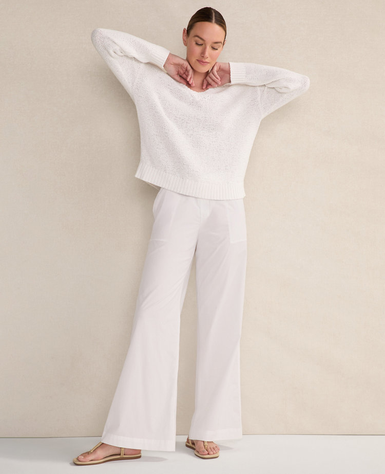 Haven Well Within Organic Cotton Flat Tape V-Neck Sweater