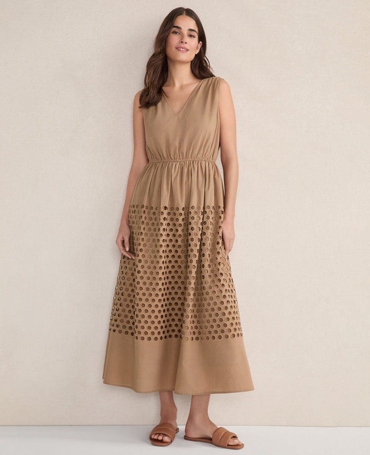 Haven Well Within Organic Cotton Honeycomb Eyelet Midi Dress