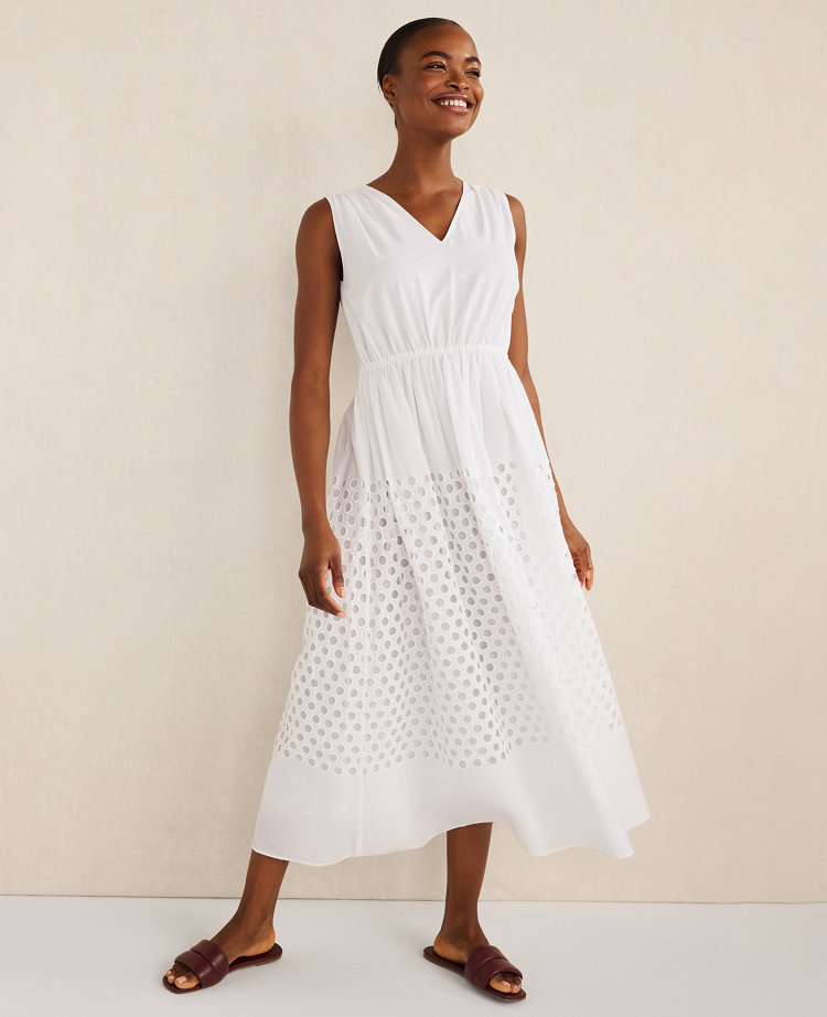 Haven Well Within Organic Cotton Honeycomb Eyelet Midi Dress