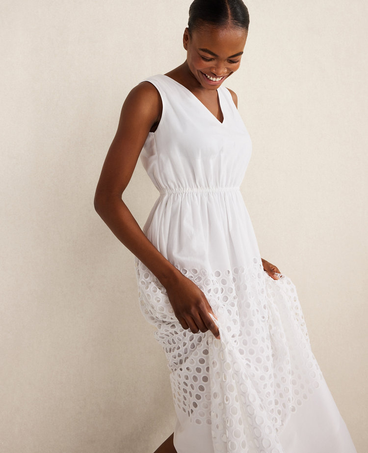 Haven Well Within Organic Cotton Honeycomb Eyelet Midi Dress