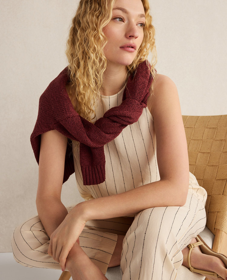 Haven Well Within Linen Blend Dobby Stripe Top