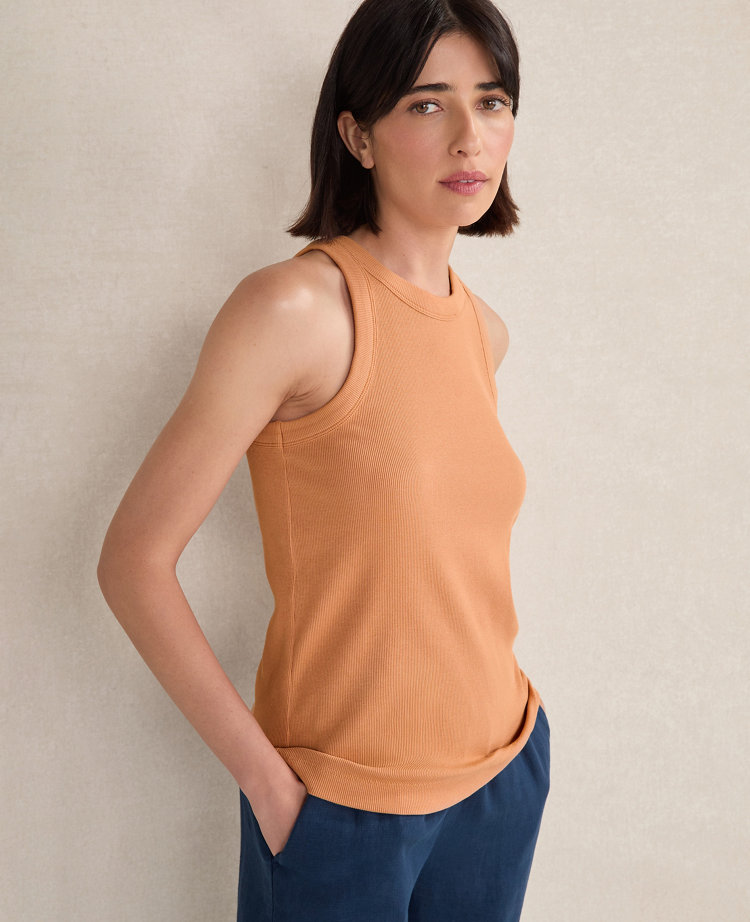 Shop Ann Taylor Haven Well Within Essential Organic Cotton Racerback Tank