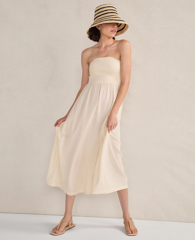 Haven Well Within Organic Cotton Crinkle Gauze Strapless Dress