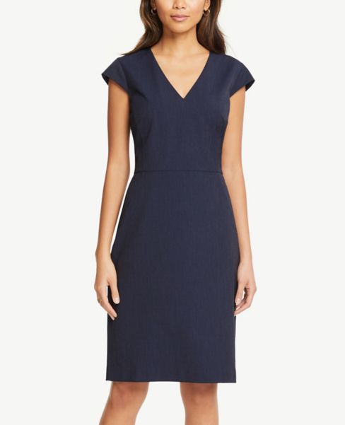 navy cap sleeve dress