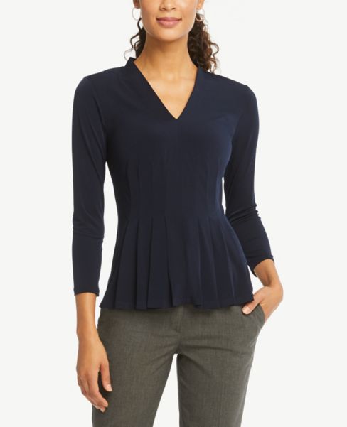 pleated peplum blouse