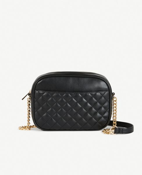 grey quilted crossbody bag