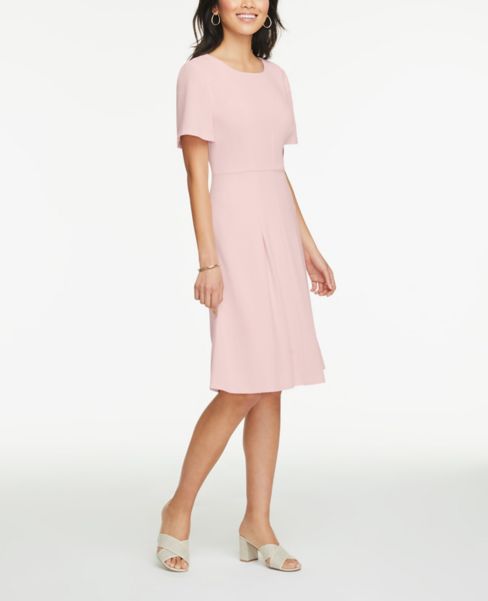 blush pink midi dress with sleeves