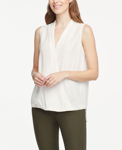 sleeveless wrap top