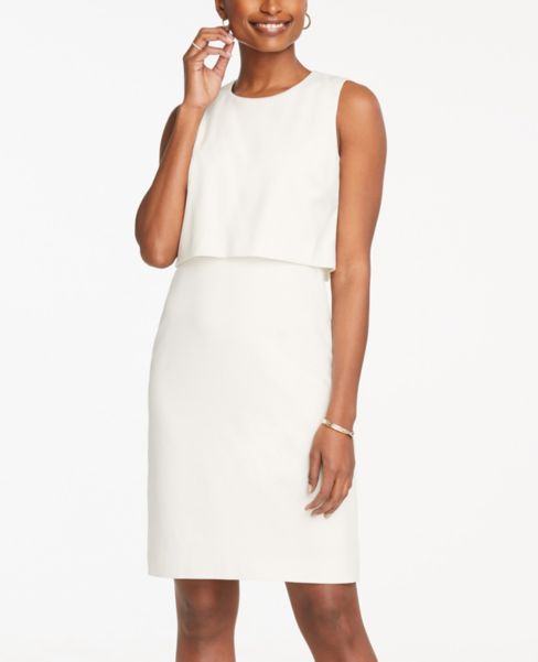 sheath dress with overlay