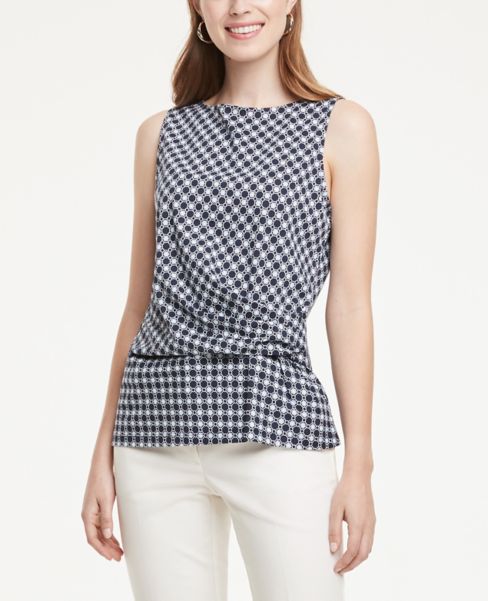 Geo Draped Wrap Shell