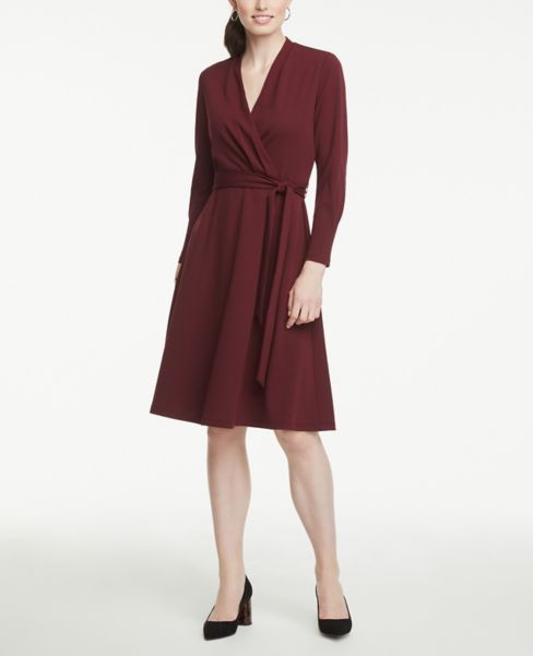 ann taylor red wrap dress