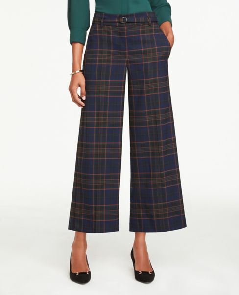 plaid belted pants