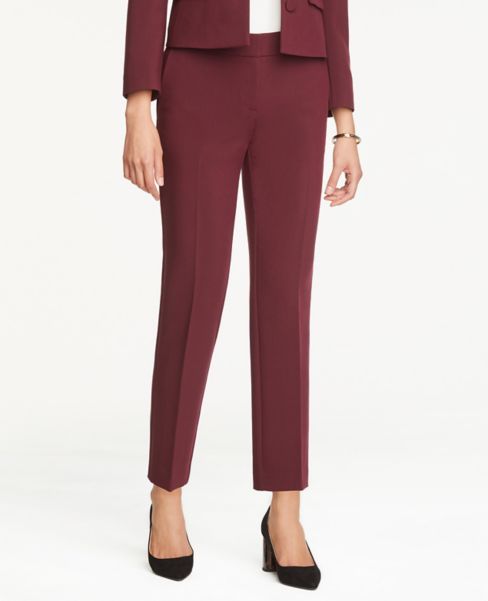 burgundy ankle pants