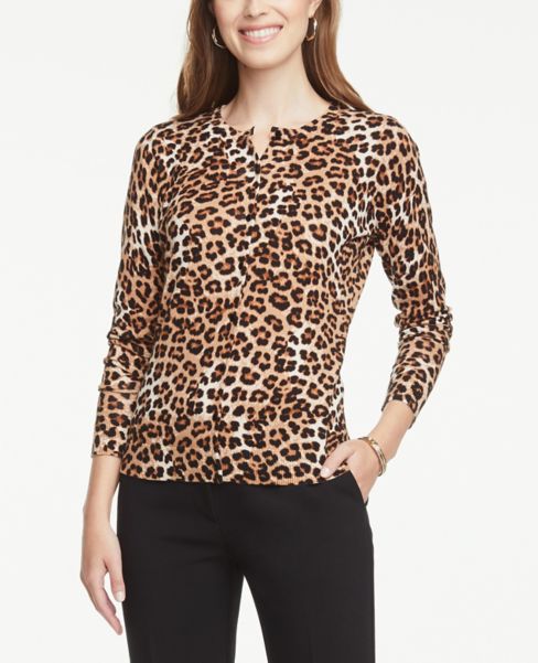 leopard cardigan sweater