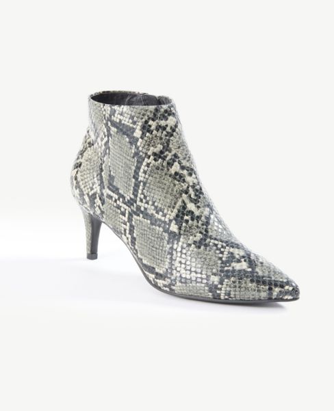 white kitten heel booties