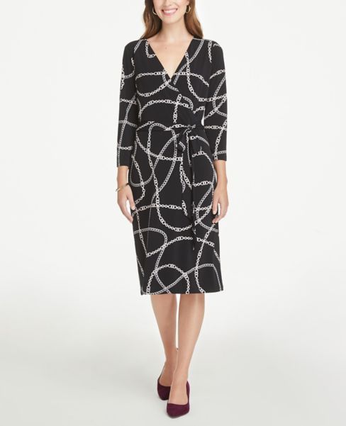 ann taylor black wrap dress